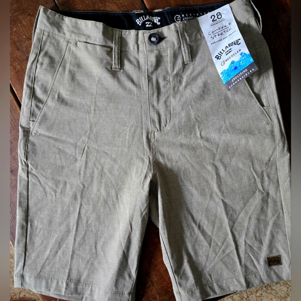 Billabong Recycler Crossfire Submersible Men's Size 28 Tan Shorts NWT